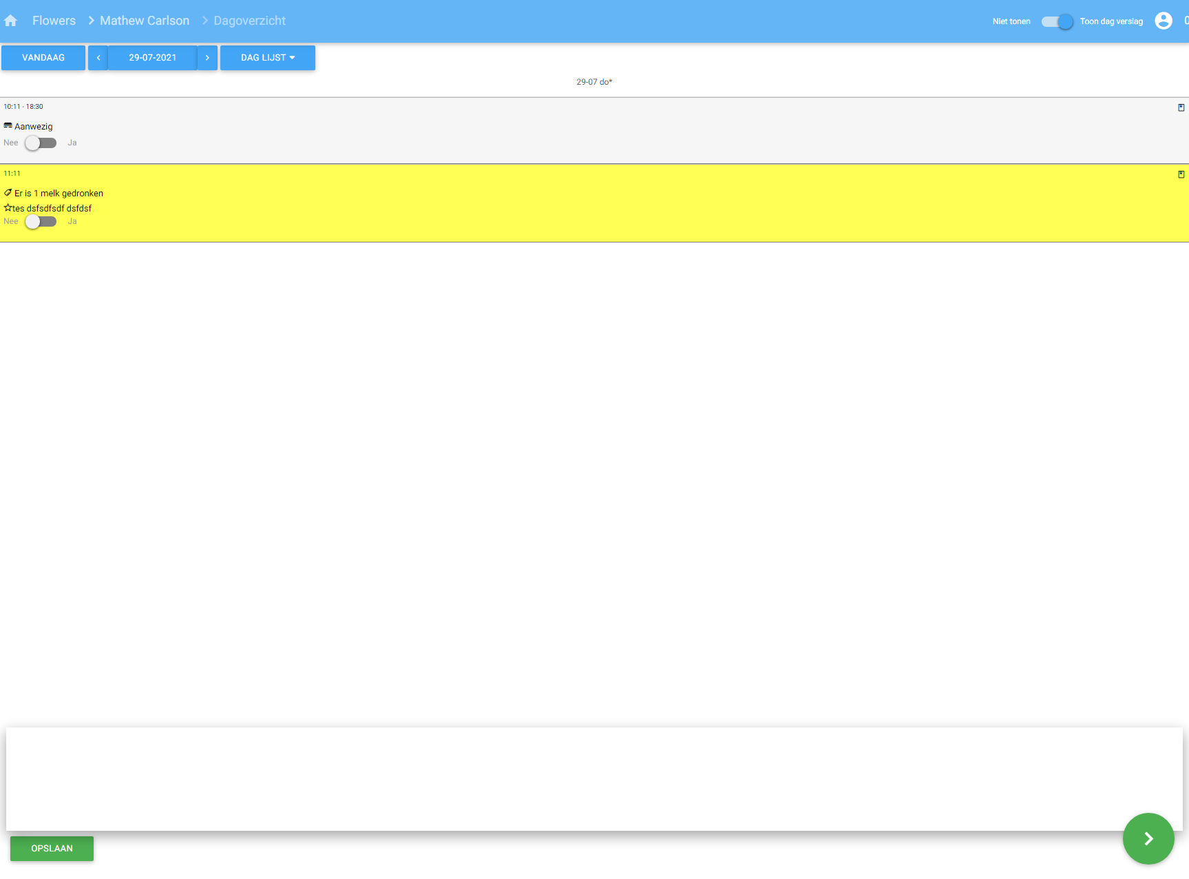 Gemarkeerd maar niks geselecteerd